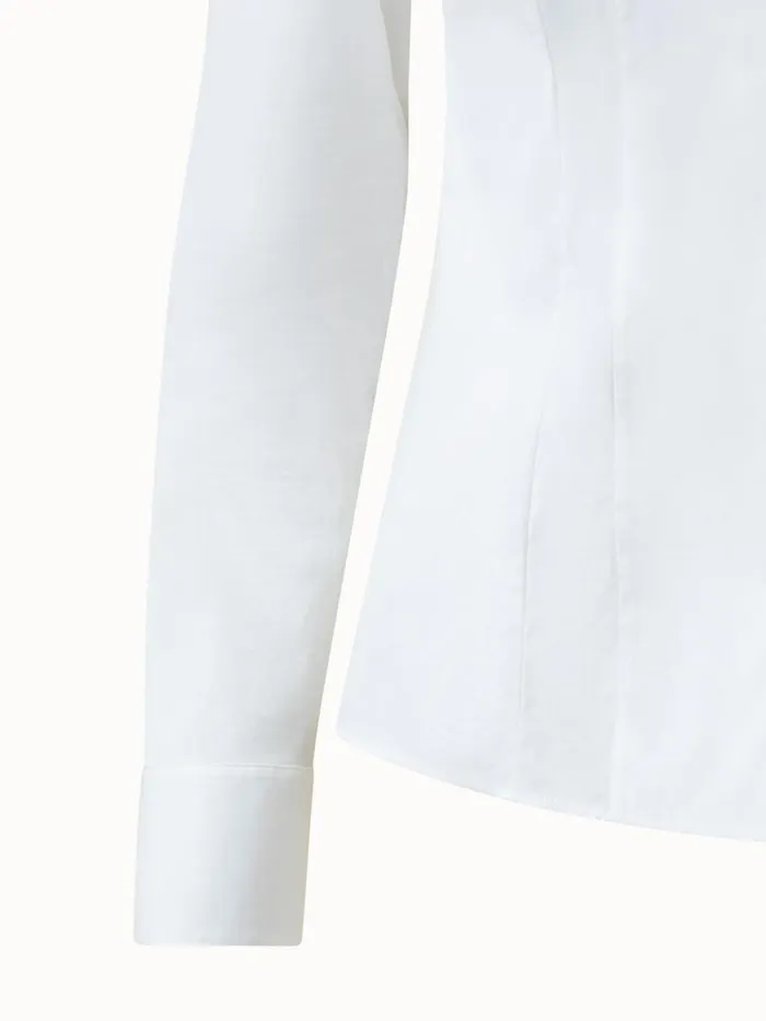 Cotton Stretch Blouse White Women Akris Blouses
