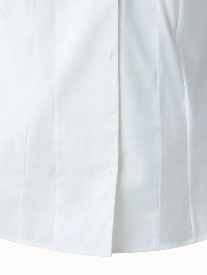 Cotton Stretch Blouse White Women Akris Blouses