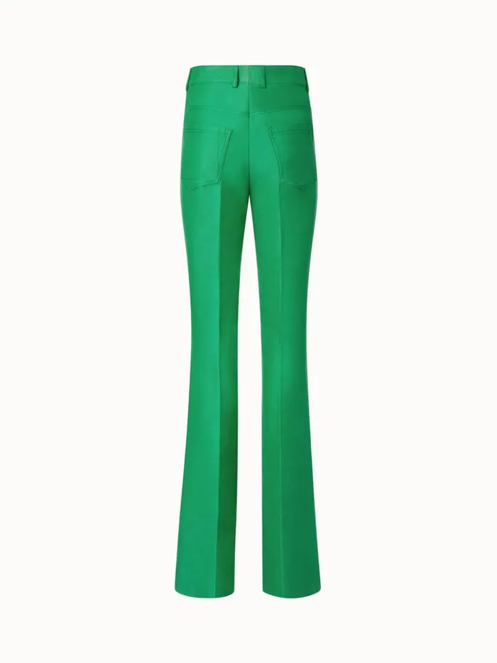 Cotton Stretch Denim Bootcut Pants Leaf Women Akris Pants