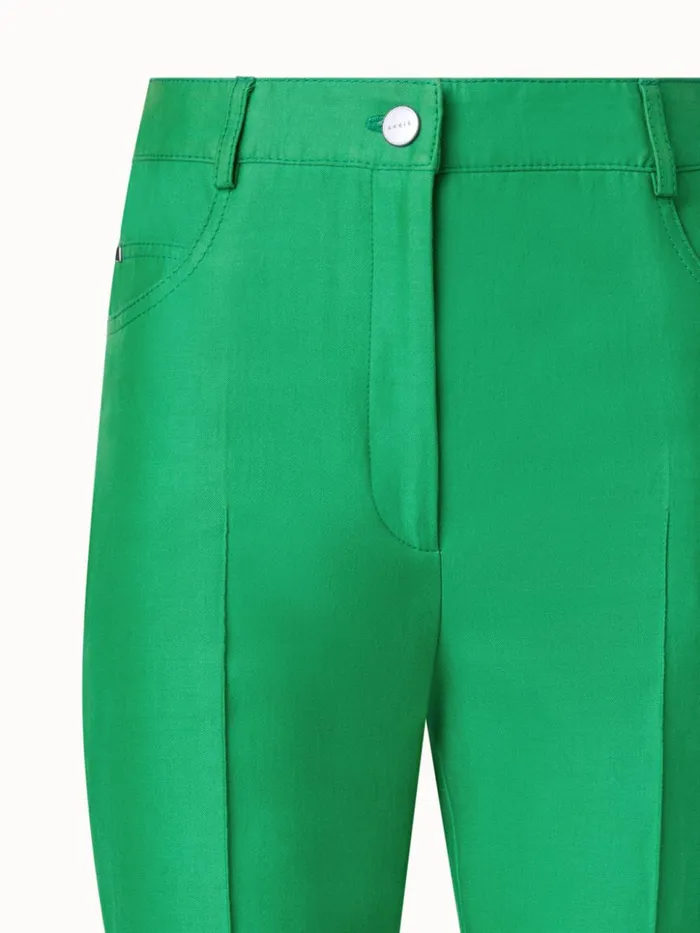Cotton Stretch Denim Bootcut Pants Leaf Women Akris Pants