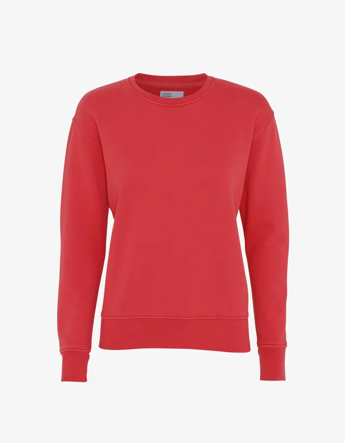 Crewneck Sweatshirts Colorfulstandard Women Women Classic Organic Crew 8211 Scarlet Red