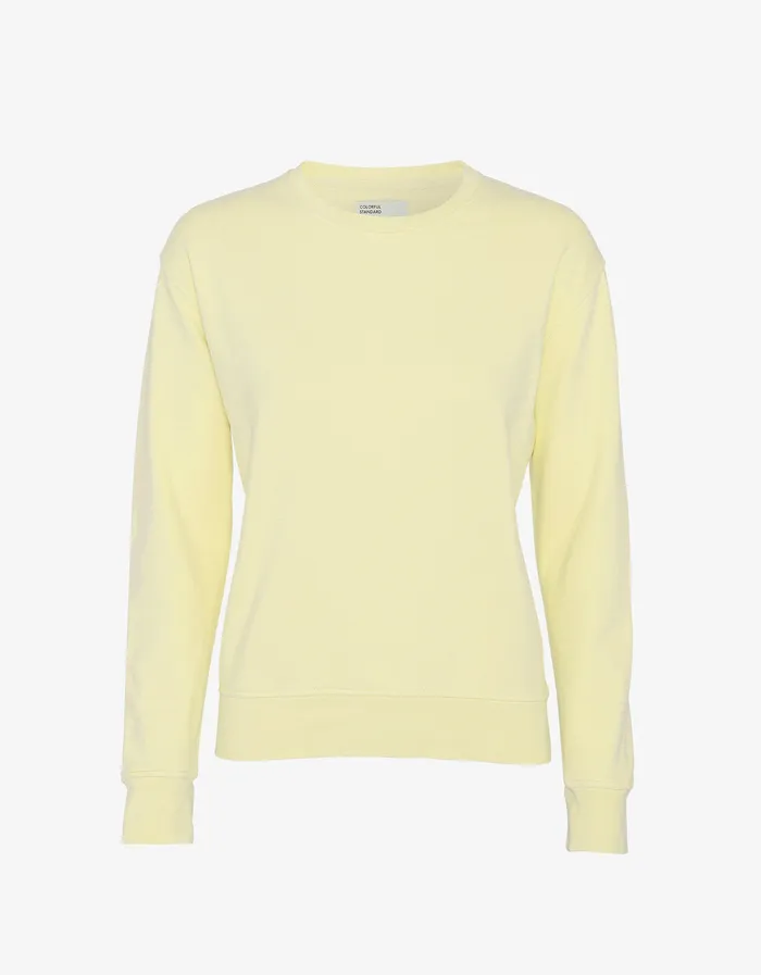 Crewneck Sweatshirts Women Classic Organic Crew 8211 Soft Yellow Colorfulstandard Women