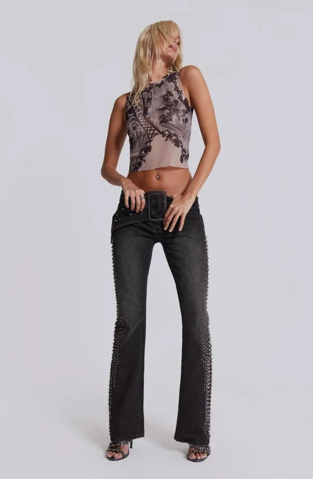 Crop Tops Women Jaded London Lace Me Up Top