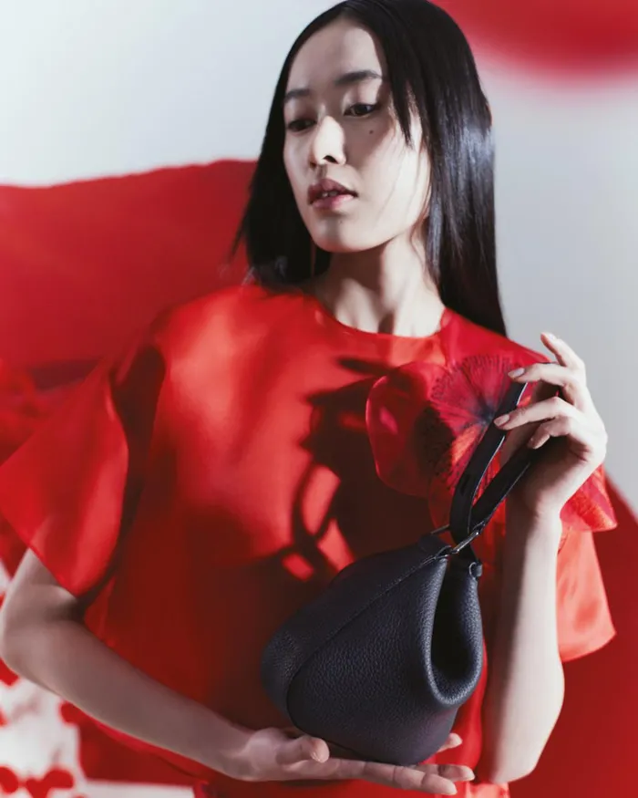 Cropped Blouse In Organza With Poppy Red Women Akris Blouses