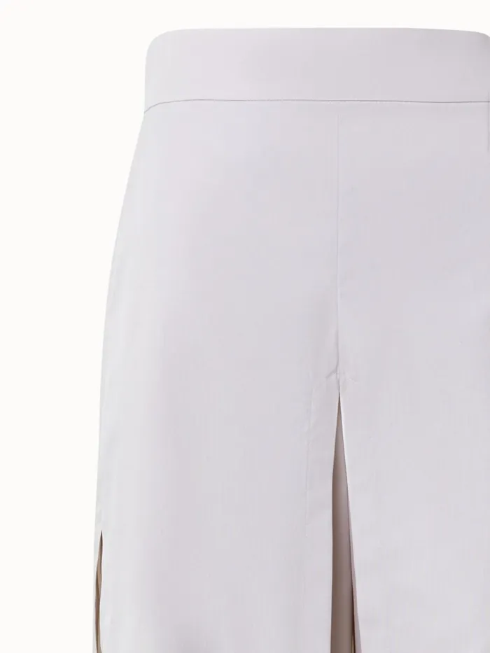 Cropped Cotton Poplin Layered Pants Greige Women Akris Pants