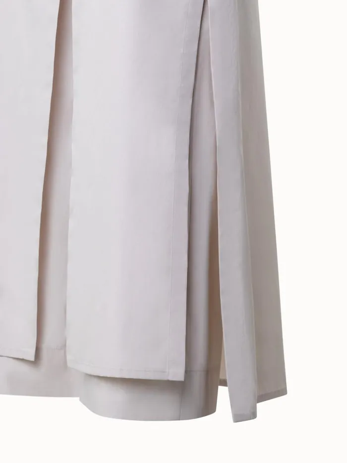 Cropped Cotton Poplin Layered Pants Greige Women Akris Pants