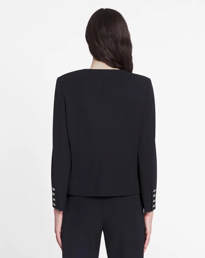 Cropped Fitted Jacket Black Women Lanvin Coats and Jackets Cropped Fitted Jacket Black Women Lanvin Coats and Jackets
