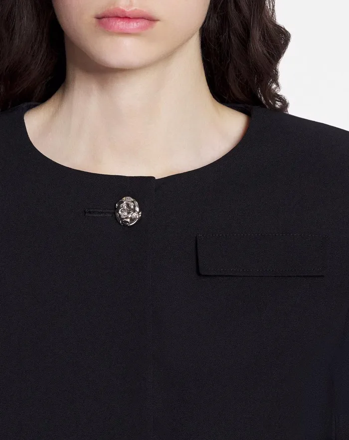 Cropped Fitted Jacket Black Women Lanvin Coats and Jackets Cropped Fitted Jacket Black Women Lanvin Coats and Jackets