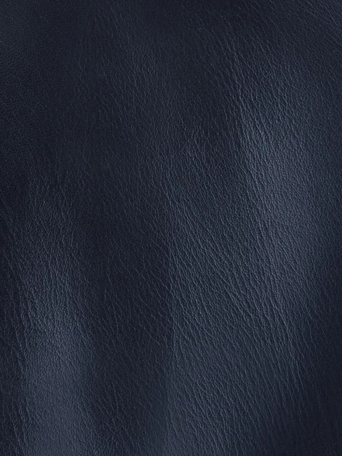 Cropped Leather Jacket Navy Women Akris Jackets
