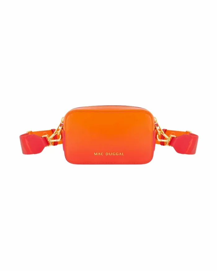 Crossbody Bags Mac Duggal Women Ombre Small Leather Crossbody Camera Bag with Adjustable Strap 8211 FINAL Sunset Ombre