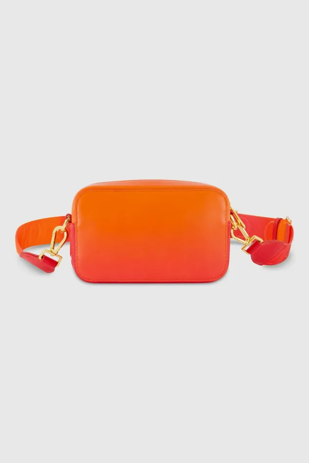 Crossbody Bags Mac Duggal Women Ombre Small Leather Crossbody Camera Bag with Adjustable Strap 8211 FINAL Sunset Ombre