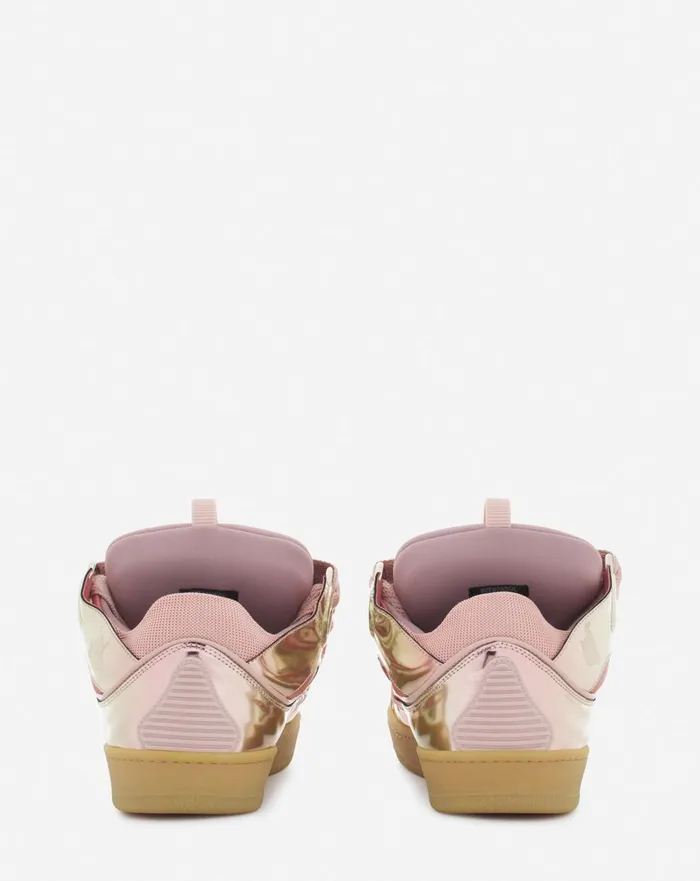 Curb Sneakers In Metallic Leather Dusty Rose Men Lanvin Sneakers Curb Sneakers In Metallic Leather Dusty Rose Men Lanvin Sneakers