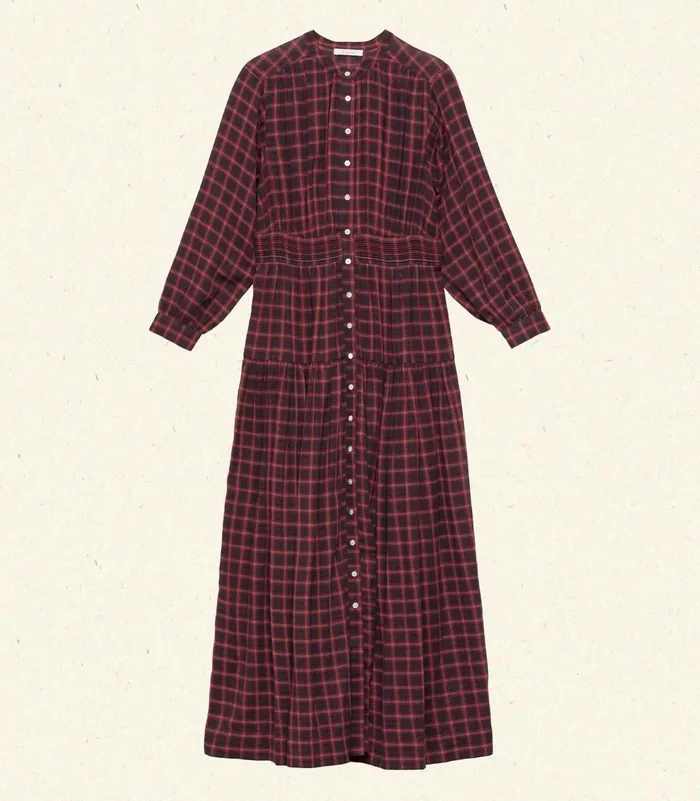 DEN Annika Dress Rouge Countryside Plaid Women Dresses