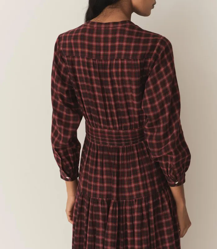 DEN Annika Dress Rouge Countryside Plaid Women Dresses