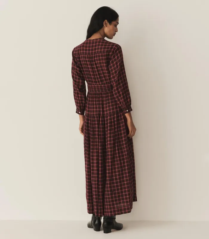 DEN Annika Dress Rouge Countryside Plaid Women Dresses
