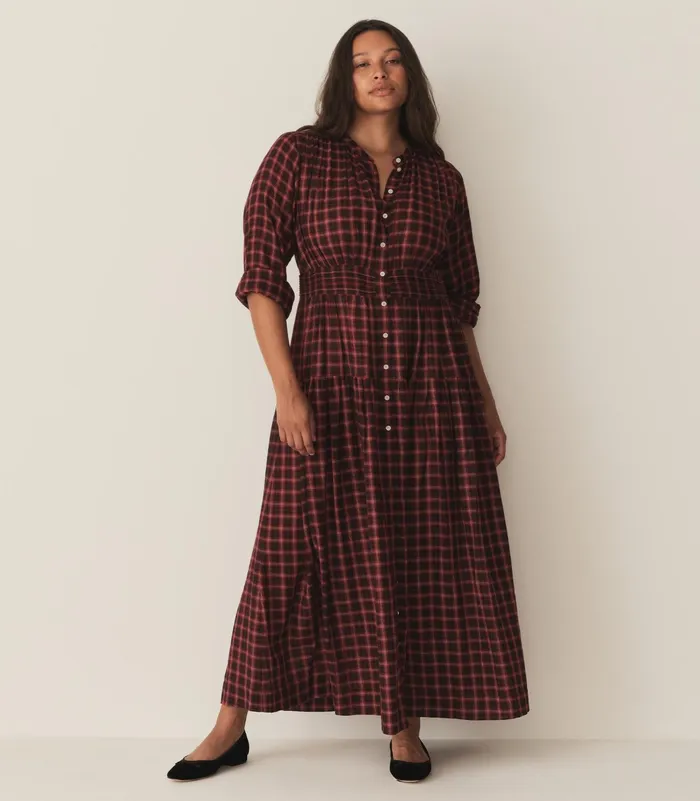 DEN Annika Dress Rouge Countryside Plaid Women Dresses