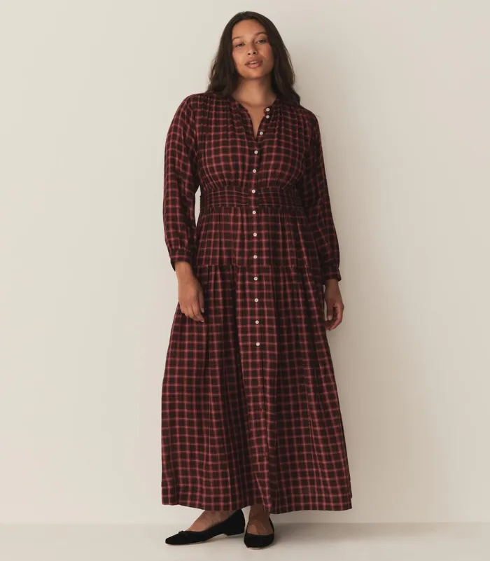 DEN Annika Dress Rouge Countryside Plaid Women Dresses