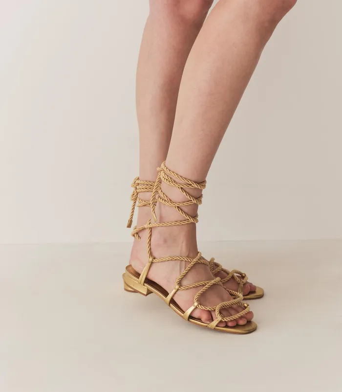 DEN Castille Gladiator Sandal Gold Metallic Women Shoes