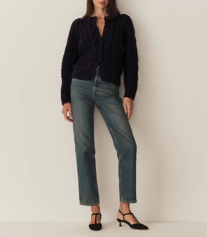 DEN Channel Cardigan Navy Women Knitwear