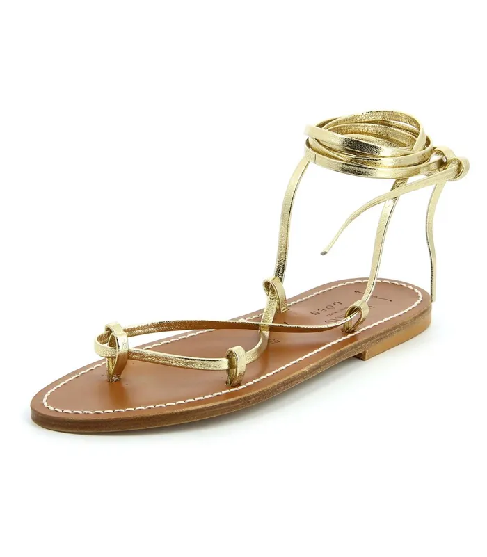 DEN DEN and KJacques Bikini Sandal Metallic Champagne Women Shoes