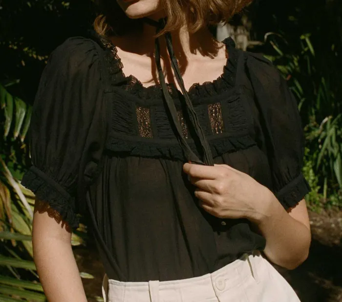 DEN Frances Top Black Women Tops