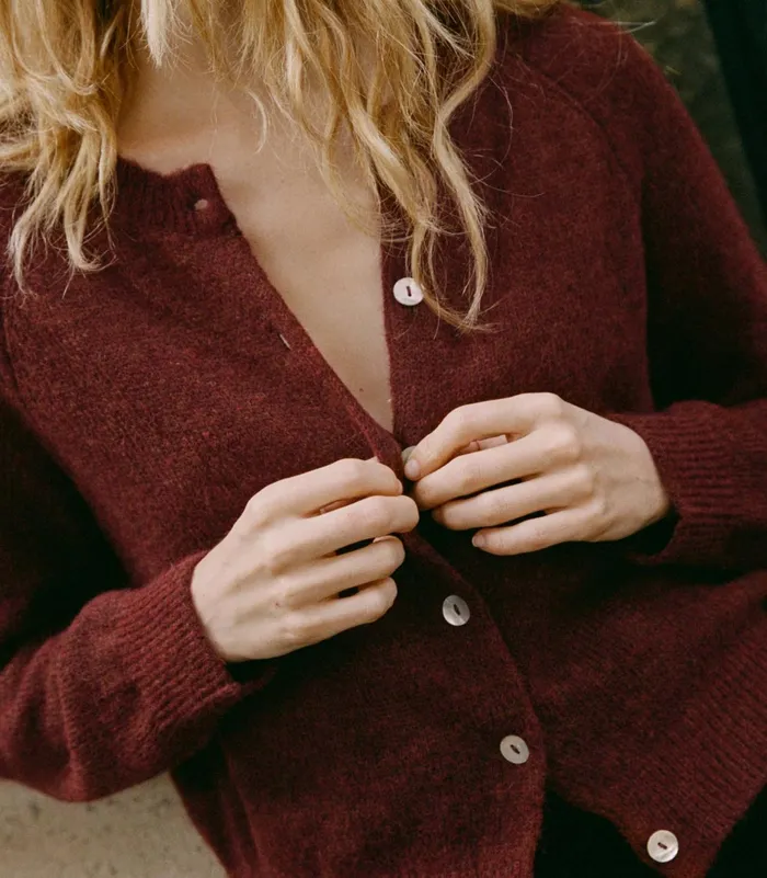 DEN Petra Cardigan Bordeaux Women Knitwear DEN Petra Cardigan Bordeaux Women Knitwear