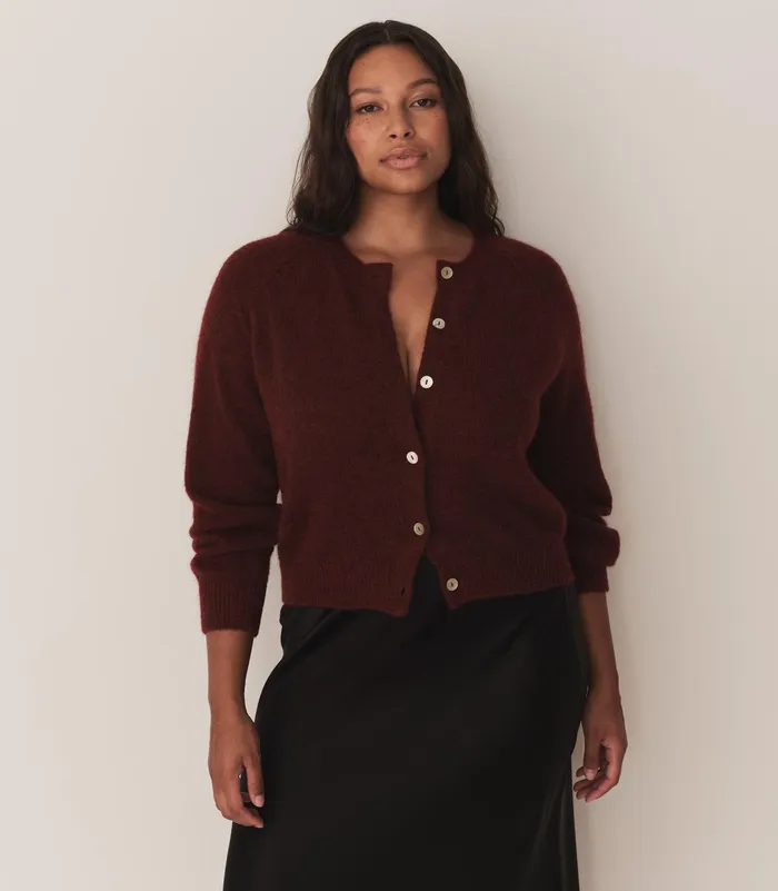 DEN Petra Cardigan Bordeaux Women Knitwear DEN Petra Cardigan Bordeaux Women Knitwear