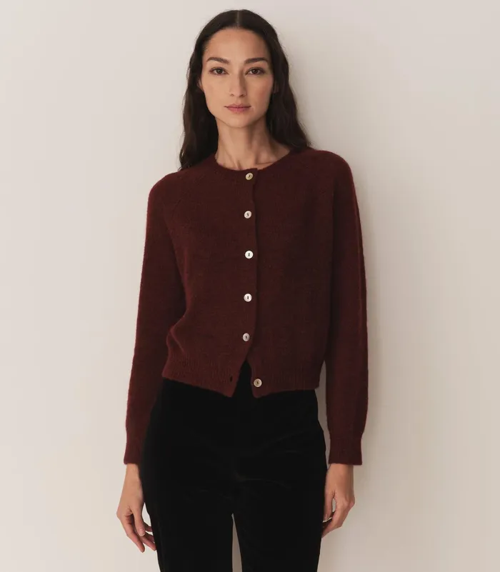 DEN Petra Cardigan Bordeaux Women Knitwear DEN Petra Cardigan Bordeaux Women Knitwear