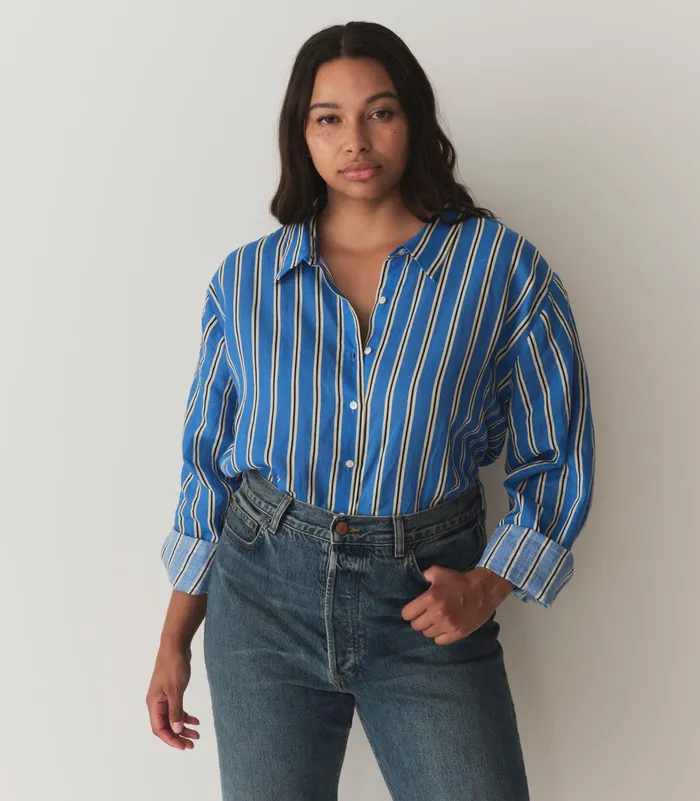 DEN Remis Top Bleu Monaco Stripe Women Tops DEN Remis Top Bleu Monaco Stripe Women Tops
