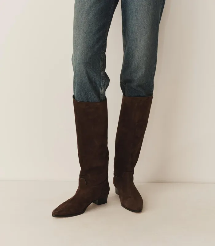 DEN Riviera Boot Dark Chocolate Suede Women Shoes DEN Riviera Boot Dark Chocolate Suede Women Shoes