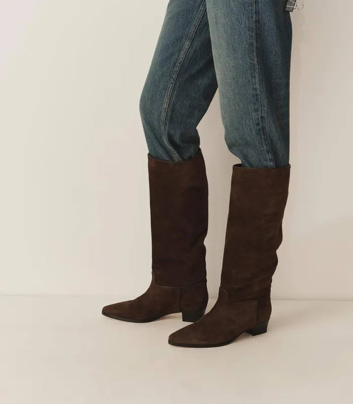 DEN Riviera Boot Dark Chocolate Suede Women Shoes DEN Riviera Boot Dark Chocolate Suede Women Shoes