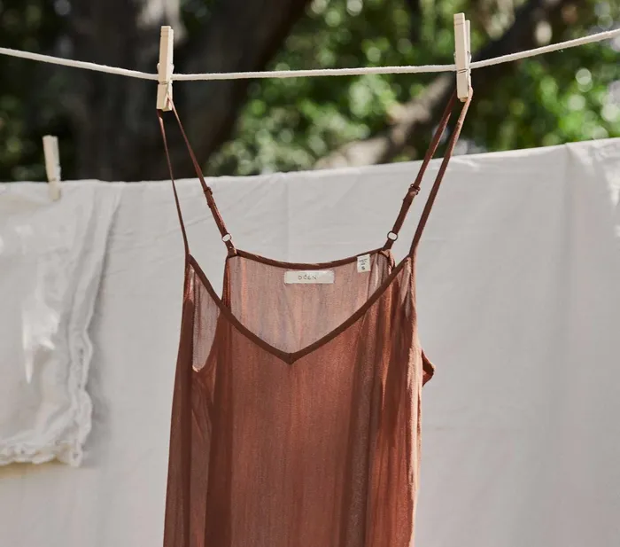DEN Short Deep VNeck Slip Carob Women Slips DEN Short Deep VNeck Slip Carob Women Slips