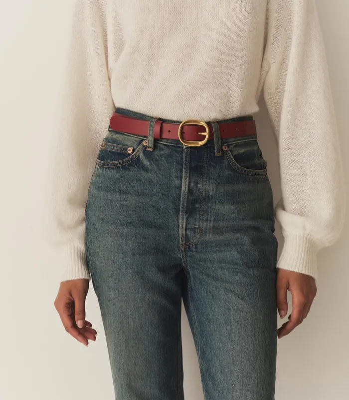 DEN Wyatt Belt Malaga Box Calf Women Belts Hats and Gloves