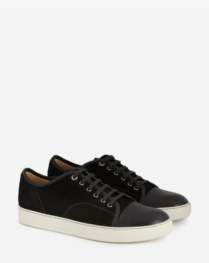Dbb1 Leather And Suede Sneakers Black Men Lanvin Sneakers