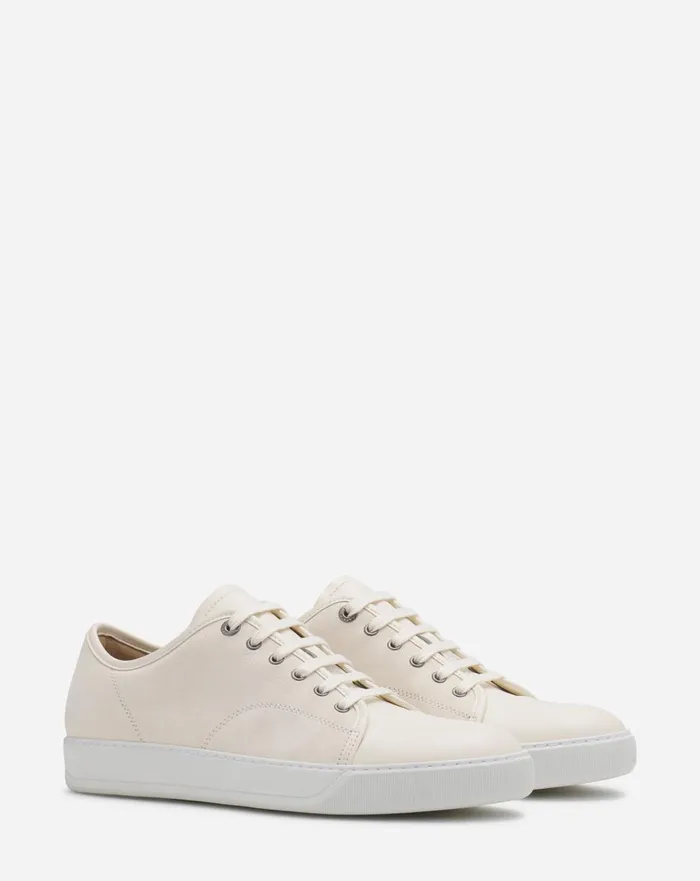 Dbb1 Leather And Suede Sneakers Cream Men Lanvin Sneakers