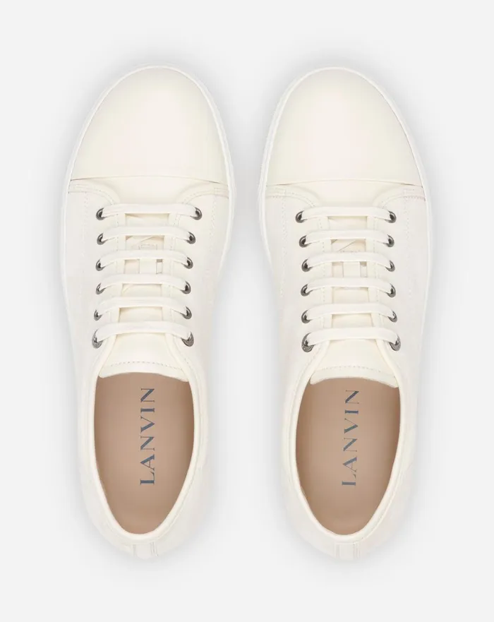 Dbb1 Leather And Suede Sneakers Cream Men Lanvin Sneakers