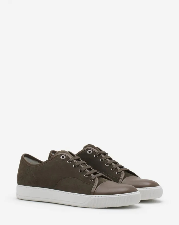 Dbb1 Leather And Suede Sneakers Khakiwhite Men Lanvin DBB1