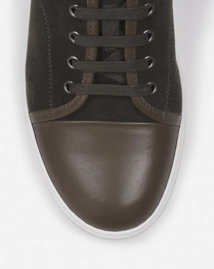 Dbb1 Leather And Suede Sneakers Khakiwhite Men Lanvin DBB1
