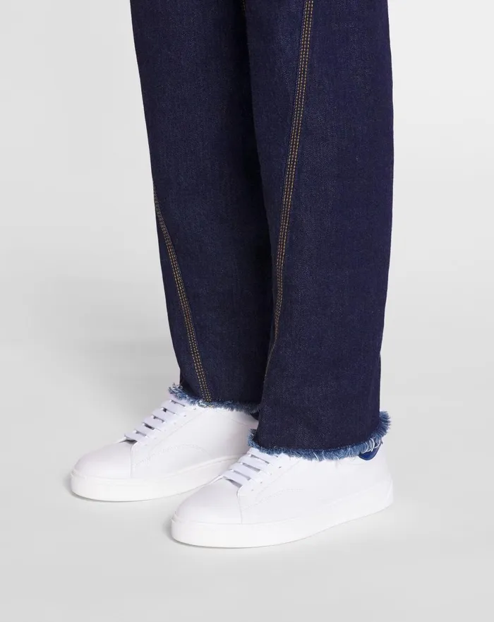 Ddb0 Leather Sneakers Whitedark Blue Men Lanvin Sneakers Ddb0 Leather Sneakers Whitedark Blue Men Lanvin Sneakers