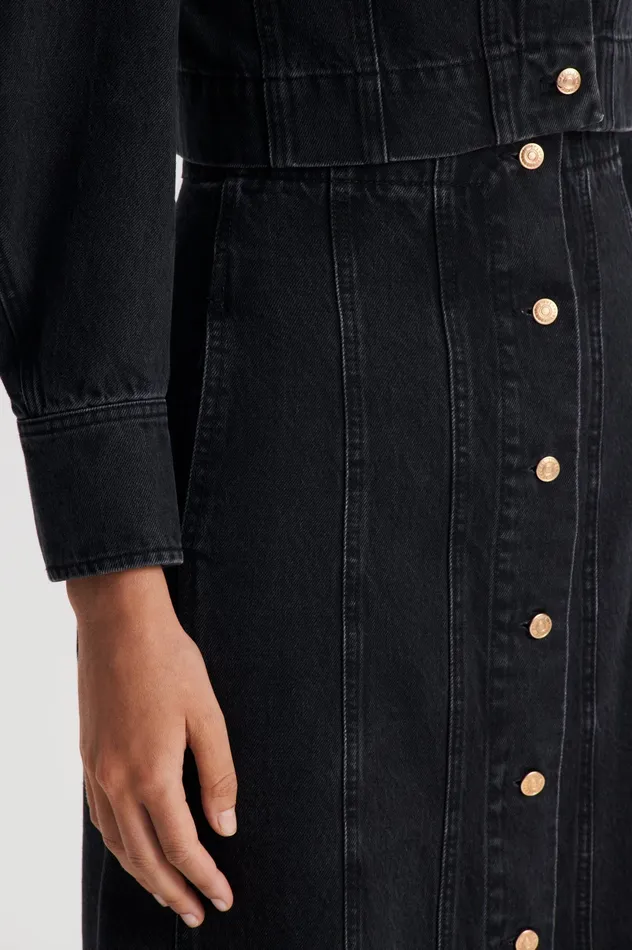 DENIM PENCIL SKIRT WASHEDBLACKG Skirts Scanlan Theodore Women