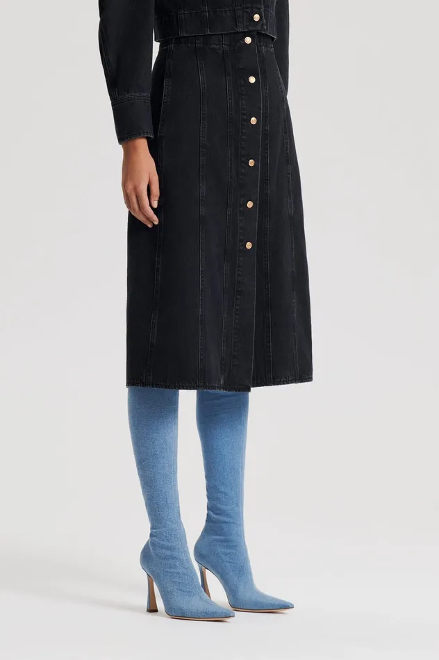DENIM PENCIL SKIRT WASHEDBLACKG Skirts Scanlan Theodore Women