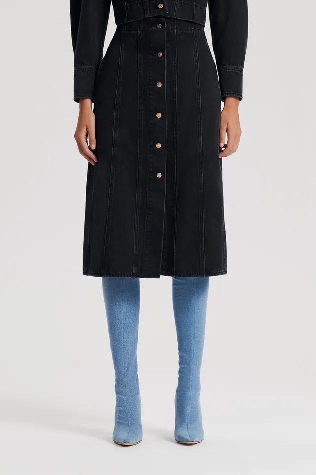 DENIM PENCIL SKIRT WASHEDBLACKG Skirts Scanlan Theodore Women
