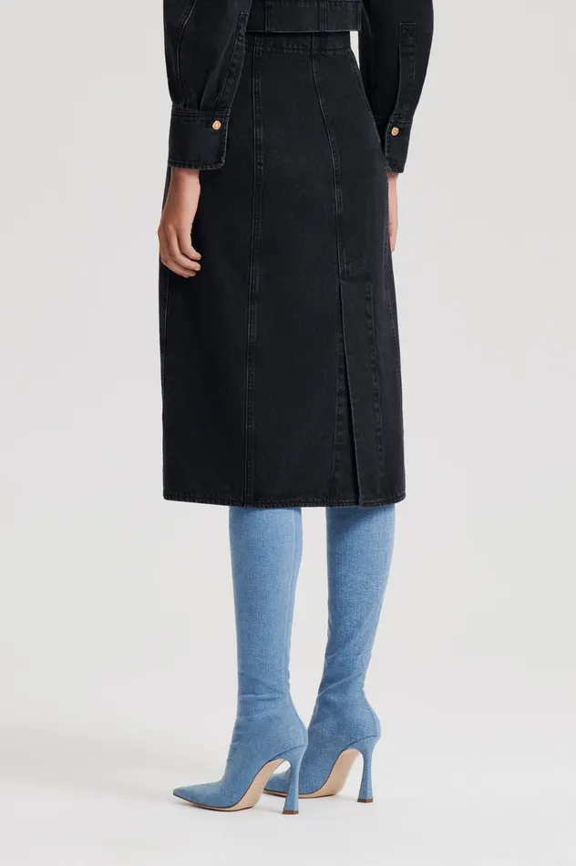 DENIM PENCIL SKIRT WASHEDBLACKG Skirts Scanlan Theodore Women