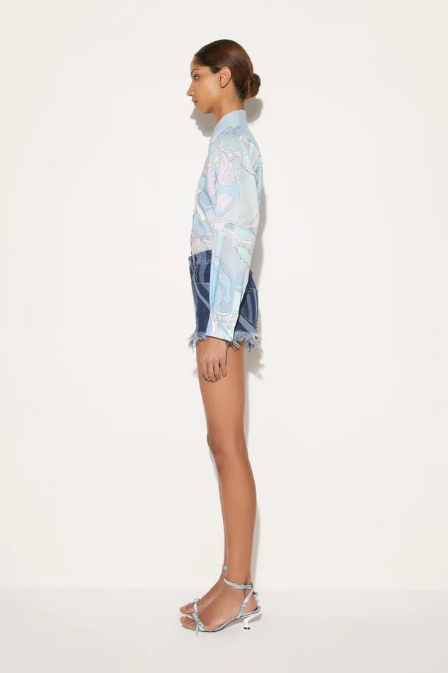 Denim Women PUCCI MarmoPrint Denim Shorts