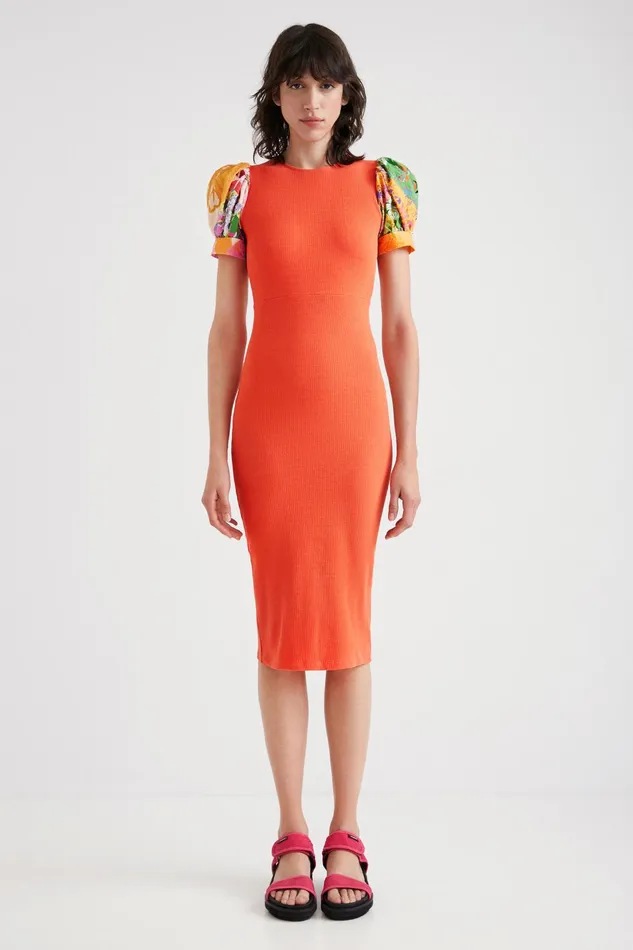 Desigual Back Neckline Midi Dress Women Dresses