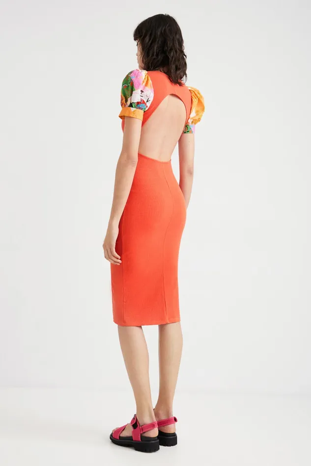 Desigual Back Neckline Midi Dress Women Dresses