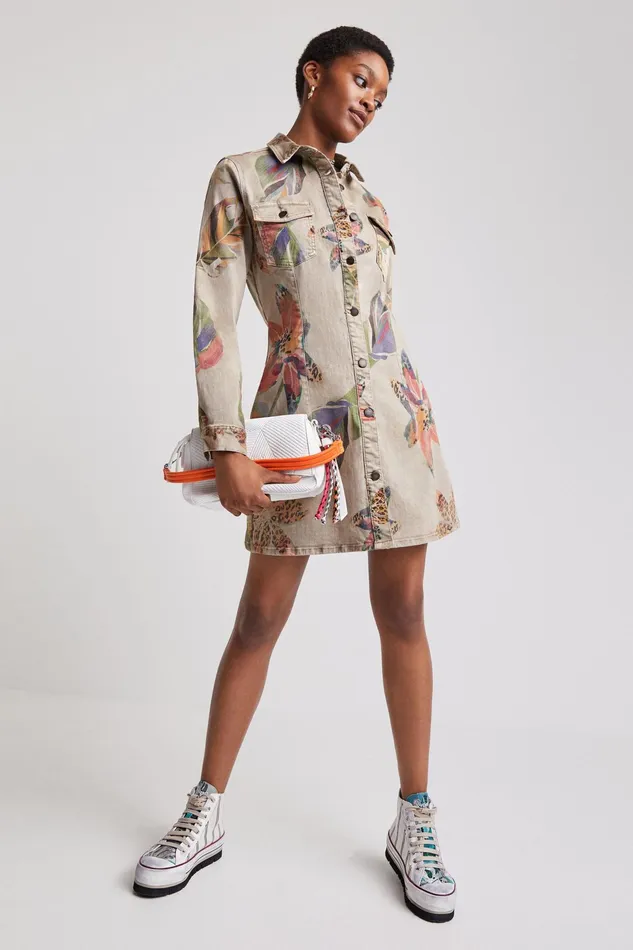 Desigual Camoflower Tshirt Dress Women Dresses