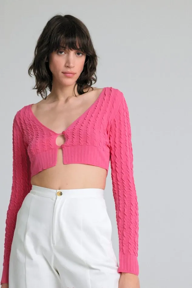 Desigual Cropped Knit Cardigan Women Sweaters