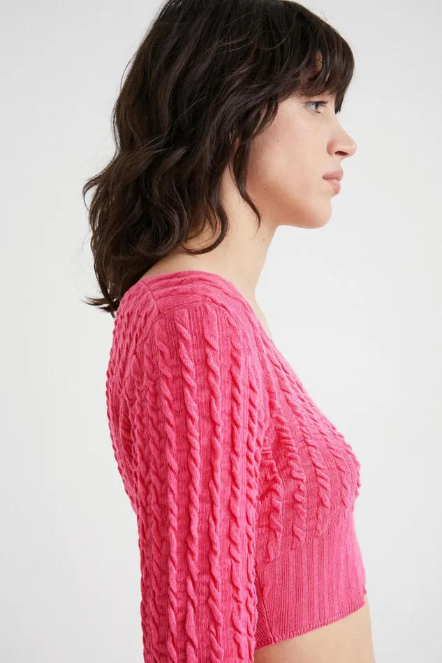 Desigual Cropped Knit Cardigan Women Sweaters