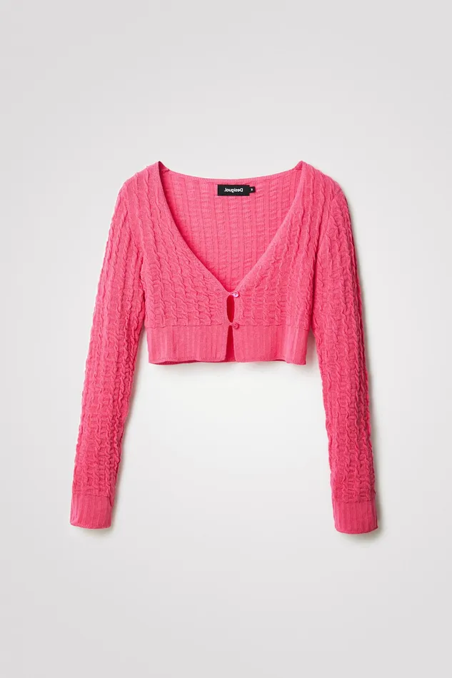 Desigual Cropped Knit Cardigan Women Sweaters